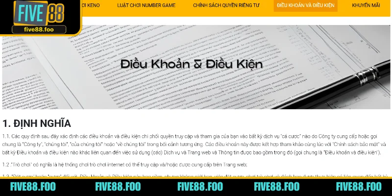 Điều khoản điều kiện tại FIVE88 để bảo vệ quyền lợi hội viên