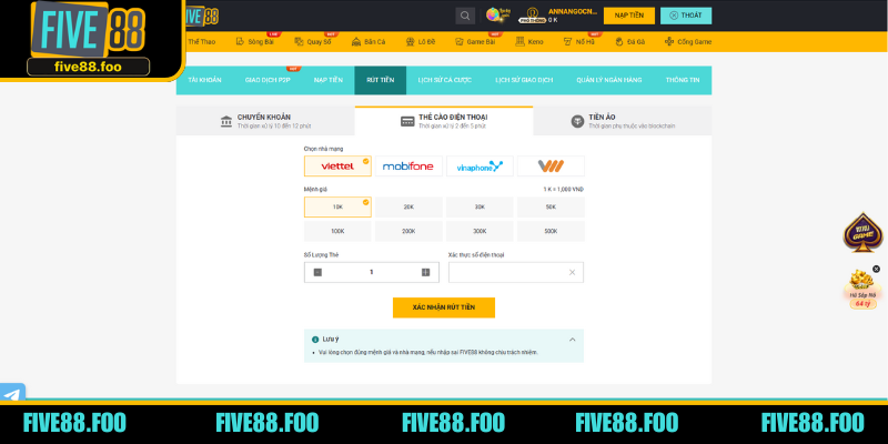 Tùy chọn phương thức rút tiền cho phù hợp với nhu cầu sử dụng
